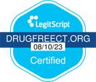Logo for: LegitScript Certified - DrugFreeCT.org